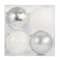 Assorted 4 Pack 4.7" Silver & White Shatterproof Ball Ornaments, 1pc. by Ashland®